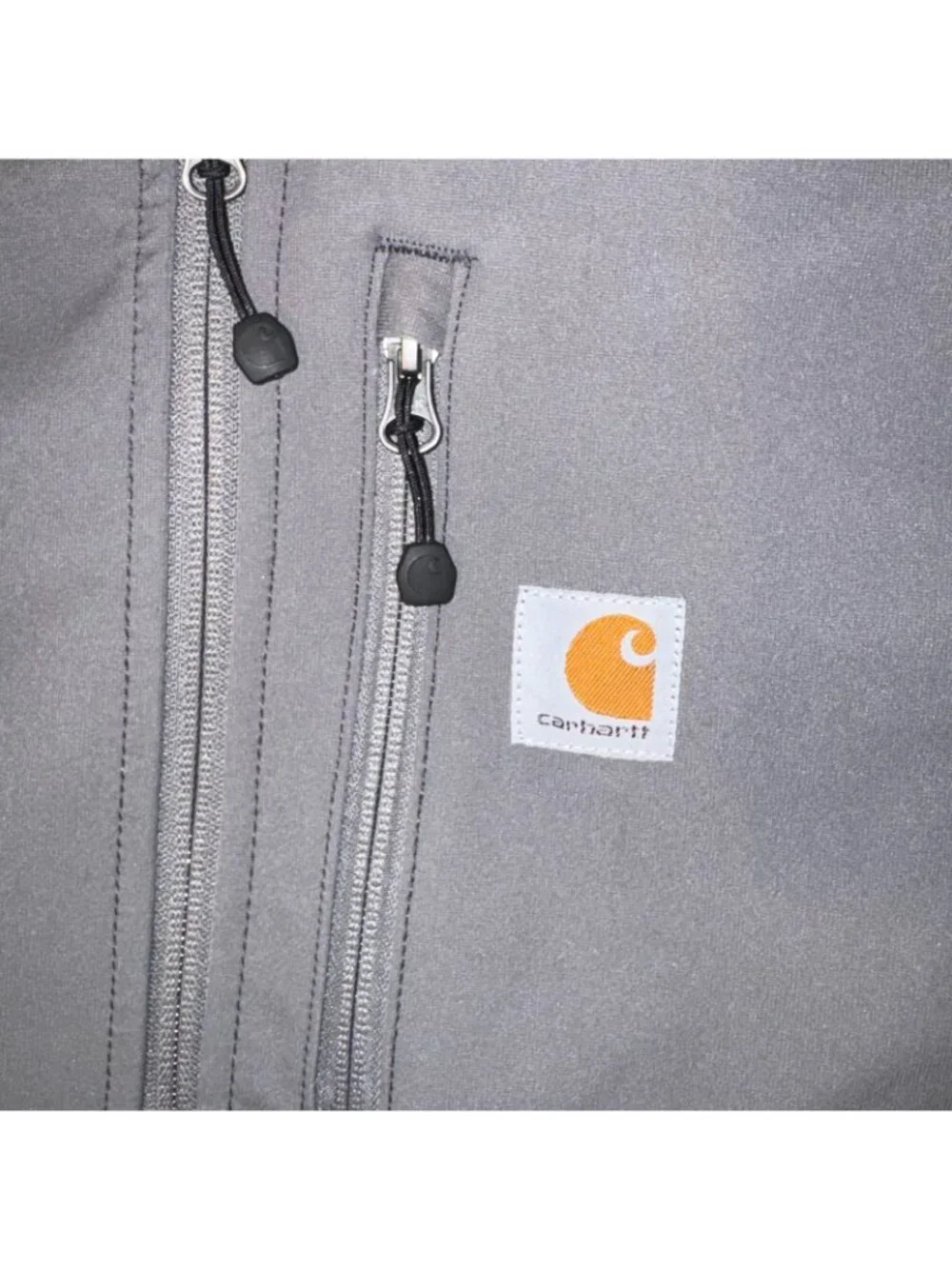 Carhartt Men's  Crowley Gray Full Zip Jacket M Regular Stand-Up Collar Workwear